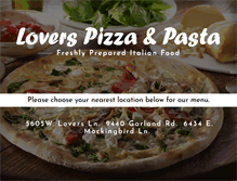 Tablet Screenshot of loverspizzeria.com